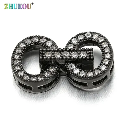 11*19mm Messing Zirkonia Verschlüsse Haken für DIY Schmuck Befunde Zubehör, gemischte Farbe, Modell: