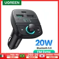 UGREEN Bluetooth FM Transmitter Auto Ladegerät für iPhone 14 13 12 QC 3 0 Bluetooth 5 0 Wireless