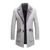 Winter High-end-Boutique Verdickt Warme männer Casual Business Woolen Mantel Männliche Dünne Lange Jacke Größe M-5XL