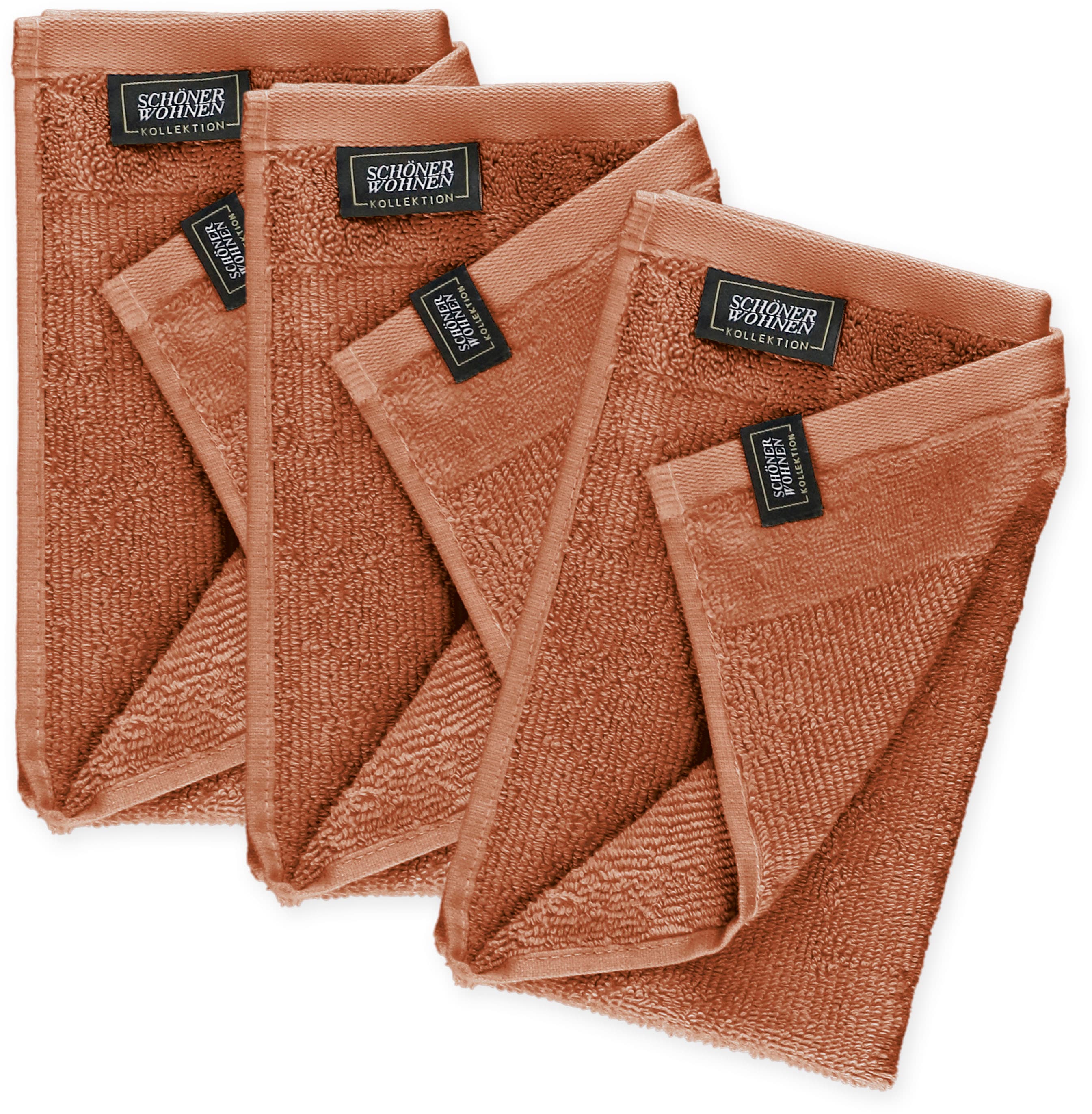 Gästehandtücher "Sense", braun (rost), B:30cm L:50cm, Frottee, Obermaterial: 100% Baumwolle, SCHÖNER WOHNEN-KOLLEKTION, Handtücher Image