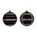 Vickerman 733226 - 4" Black Black / Gold Stripe Glitter Ball Christmas Tree Ornament (6 Pack) (N231617D)