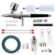 Dual Action Airbrush Kit Gravity Air Brush Gun with 0.3/0.5mm Nozzle Cleaning Brush Accessories for