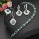 XUTAAYI Luxury Jewelry Earrings Silver Wedding Jewelry Sets For Women Green Bracelet Rings Bridal