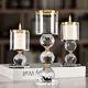 3pcs / set Crystal Candle Stick Holders Stand Coffee Table Living and Dinning Room Candlestick Table