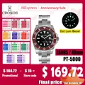 Cronos Sub Diver Men Watch Stainless Steel PT5000 Bracelet Ceramic Bezel 200 meters Water Resistant