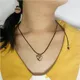Long Adjustable Engagement Heart Rope Necklace Silver Gold Color Medical Stainless Steel Cord