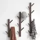 Wall Mount Clothing Rack Coat Hanger Branches Natural Pine Hook Handbag Cap Holder Living Room