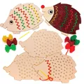 Childre Embroidery Threading Game Montessori Toys DIY Material Threading Board Educational Fine