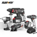 NANWEI Tool Set 4-Piece Cordless Brushless Drill Electric Screwdriver/Hammer Drill/Electric