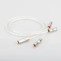 Hifi 8N OCC Copper Silver Plated RCA to RCA Cable RCA plug to rca Male audio Cable