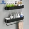 Black / Matte Bathroom Shelf Shampoo Rack Kitchen Storage Holder Towel Bar Space Aluminum Kitchen