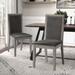 Upholstered Armless Dining Chairs with Solid Wood Legs, Set of 2, Dark Gray