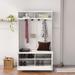 Entryway Hall Tree,Shoe Cabinet with Coat Rack 4 Hooks and Storage Bench Shoe Cabinet