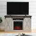 Fireplace TV Stand , Sliding Barn Door Farmhose Entertainment Center with 18'' Electric Fireplace Storage Cabinet