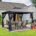 12 Ft. X 10 Ft. Soft Double Roof Patio Gazebo With Mosquito Net