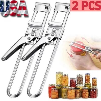 2Pcs Adjustable Stainless Steel Can Opener and Jar Lid Gripper