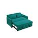 Modern Loveseat Sofa Velvet Upholstered Pull out Sleeper Convertible Sofa Bed with Adjustable Backrest and Two Pillows