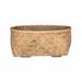 Pottery Pots 24.80"W XL Round Bamboo Cement/Bamboo Indoor Outdoor Nala Low Planter, Modern Bamboo Garden Decor, Natural Bamboo