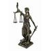 Bronzed La Justicia With Scales And Sword Statue 8 Inches High Blind