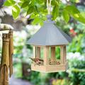 Hxoliqit Wooden Bird Feeder Hanging for Garden Yard Decoration Hexagon Shaped With Roof Desk Decor Office Desk Decor Utility tool