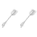 Stainless Steel Grill Grate Cake Bread Tongs Pizza Outdoor Accessories Long Bbq Serving Barbecue Set 2