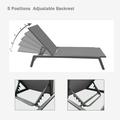 Aluminum Recliner All Weather For Patio Beach Yard Pool Outdoor Chaise Lounge Chair Five-Position Adjustable