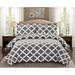 Comforter With 2 Pillow Shams Goose Down Alternative Ultra Soft Microfiber Grey Color King Size
