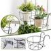 Black and friday deals 2023 Kuluzego Iron Flower Pot Hanger Plant Flower Balcony Garden Bonsai Balcony Flower Basket