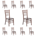 10 PACK Fruitwood Wood Chiavari Banquet Chair with FREE Fabric Seat Cushions