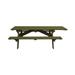 HomeRoots 525028 Green Solid Wood Outdoor Picnic Table with Umbrella Hole