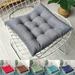 Thick Brushed Fabric Solid Color Elastic Chair Cushions Square Seat Cushion Outdoor Washable Floor Pillow Modern Home Decor Sit Dark Gray