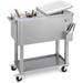 80 Quart Rolling Ice Chest Cooler Cart Patio Backyard Party Drink Beverage Bar Stand Up Cooler Trolley with Ice Scoop
