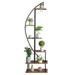 Gzxs Metal Plant Stand Half Moon Shape Plant Stand Indoor Tall with Rack 6 Tiered Black Outdoor Plant Shelves for Home Decor Corner Flower Stand for Patio Balcony