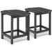 2Pcs Outdoor Side Table - 18 Patio Adirondack Table Weather Resistant 200 Lbs Capacity Small Outside Tea Table for Patio Backyard Poolside Garden Balcony Beside End Tables(2 Black)