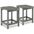 2Pcs Outdoor Side Table - 18 Patio Adirondack Table Weather Resistant 200 Lbs Capacity Small Outside Tea Table for Patio Backyard Poolside Garden Balcony Beside End Tables(2 Gray)