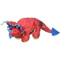 goDog Dinos Frills Squeaky Plush Dog Toy Chew Guard Technology - Red Large