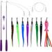 ZeyZoo 11 Pack Interactive Cat Toys Set 2 Retractable Cat Toy Wand 7 Cat Worm Toy and 1 Catnip Fish Refills with Bell 1 Replacement Line Cat Feather Wand Toy Kitten Toys for Indoor Cats Kitten