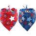 2 Pack American Flag Dog Bandana USA Triangle Bibs Scarf Reversible Accessories for Dogs Pets Cat Large