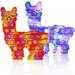 WHATOOK Poppers POP Fidget Llama Toy Rainbow Push Bubble Sensory Special Needs Stress Relief and Anti-Anxiety Silicone Squeeze Alpaca Toy Tools for Kids and Adults (2 Pack)
