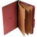 Pressboard Classification Folders 3 Expansion 3 Dividers 8 Fasteners Legal Size Red Exterior 10/Box