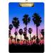 Hyjoy 12x9in Palm Tree Sunset Clipboard Acrylic Standard A4 Letter Size Clip Board with Low Profile Clip for Office Classroom Doctor Nurse and Teacher