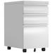 AOBABO 3 Drawer Mobile Metal File Organizer Cabinet Fully Assembled White