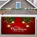 LBS 5 X 6.7 Ft Holy Night Christmas Outdoor Garage Door Banner Red Blue Night of The Nativit Large Christmas Decoration Holiday Polyester Cover Christmas Door Decor Snowman Deer Santa