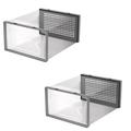 Shoe Storage Box Clear Transparent Shoe Storage Boxes Hard Plastic Stackable Organiser Containers Bins Grey