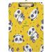 Hyjoy 12x9in Yellow Panda Bamboo Acrylic Clipboard with Low Profile Gold Metal Clip Standard A4 Letter Size Decorative Clipboards for Office Jobsite Medical School