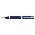 Sheaffer 300 Glossy Blue Lacquer Fountain Pen with Chrome-Plated Trim and Medium Nib