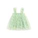Calsunbaby Toddler Kids Girls Princess Dress Daisy Fruit Embroidery Sleeveless Sling Summer Casual Mesh Tulle Fluffy Skirt