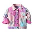 Baby Kids Clothes Kids Baby Boys Girls Cotton Denim Jacket Jean Clearance Sale Fashion Kids Coat Boys Girls Thick Coat Denim Tie-dye Jacket Clothes Children s Jacket Pink 18-24 Months