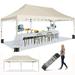 HOTEEL 10 x20 Pop Up Canopy Tent Outdoor Canopy with Wheeled Bag for Parties Wedding Backyard Camping Khaki