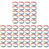Gay Pride Wristbands Straps Stretch Bracelet Silicone Rainbow Stretchy Bracelets 30 Pcs